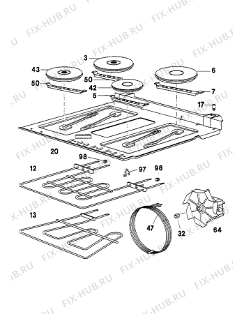 Взрыв-схема плиты (духовки) Electrolux EM653W1 - Схема узла Electrical equipment